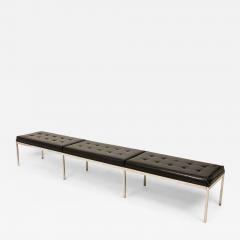 Florence Knoll Pair of Florence Knoll for Knoll International Black Leather Museum Benches - 2797681
