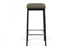 Florence Knoll Pair of Florence Knoll for Knoll International Black and Silver Bar Stools - 4274903