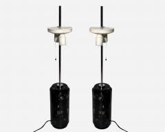 Florence Knoll Pair of black marble lamps with sliding shade by F Knoll Knoll Intl circa 1960 - 3912458