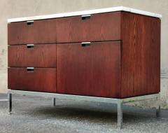 Florence Knoll Restored Vintage Carrara Marble and Rosewood Florence Knoll Credenza - 3114104