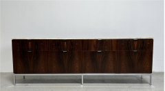 Florence Knoll Rosewood and Travertine Credenza - 3385100