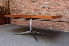 Florence Knoll Vintage Florence Knoll Teak and Chromed Steel Partners Desk Executive Desk - 4242834
