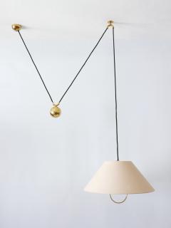 Florian Schulz Early Rare Elegant Counterweight Pendant Lamp by Florian Schulz Germany 1960s - 3055305