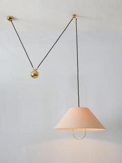 Florian Schulz Early Rare Elegant Counterweight Pendant Lamp by Florian Schulz Germany 1960s - 3055306