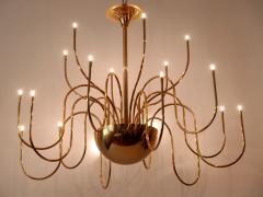 Florian Schulz Elegant Brass Chandelier or Pendant Lamp Mesa 18 by Florian Schulz Germany 1990s - 2976561