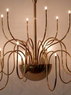 Florian Schulz Elegant Brass Chandelier or Pendant Lamp Mesa 18 by Florian Schulz Germany 1990s - 2976564