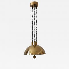 Florian Schulz Large Elegant Mid Century Pulldown Brass Pendant Lamp by Florian Schulz 1970s - 4125322