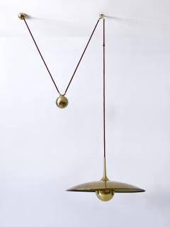 Florian Schulz Rare Early Brass Counterweight Pendant Lamp Onos 55 by Florian Schulz 1960s - 4285899