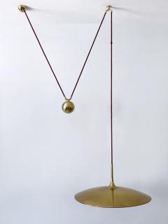 Florian Schulz Rare Early Brass Counterweight Pendant Lamp Onos 55 by Florian Schulz 1960s - 4285900