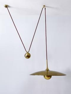 Florian Schulz Rare Early Brass Counterweight Pendant Lamp Onos 55 by Florian Schulz 1960s - 4285902