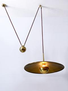 Florian Schulz Rare Early Brass Counterweight Pendant Lamp Onos 55 by Florian Schulz 1960s - 4285907