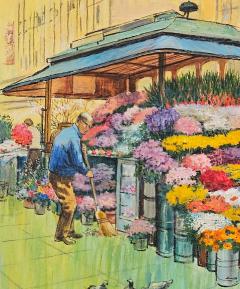 Flower Stall Union Square S F signed by Amado Gonz lez circa 1970 - 3436344