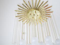 Flush Mount Conical Murano White Glass and Brass Ceiling Light in stock - 4588838