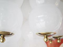Flush Mount Conical Murano White Glass and Brass Ceiling Light in stock - 4588841