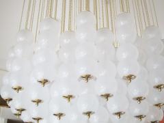 Flush Mount Conical Murano White Glass and Brass Ceiling Light in stock - 4588842