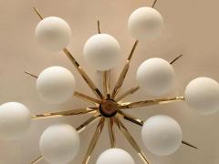Flushmount Brass and Glass Starburst Italy - 1414611