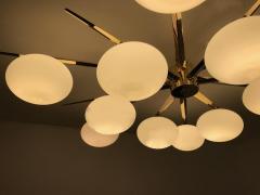 Flushmount Brass and Glass Starburst Italy - 1414612