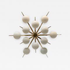 Flushmount Brass and Glass Starburst Italy - 2838483