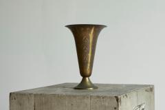 Fluted Art Deco Vase in Patinated Metal and Brass 1930s - 4395862