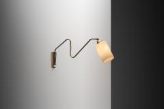 Fluted Brass Wall Lamp with Swing Arm Denmark 1950s - 4753548