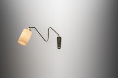 Fluted Brass Wall Lamp with Swing Arm Denmark 1950s - 4753993