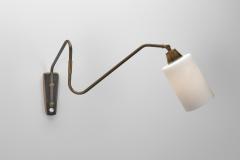 Fluted Brass Wall Lamp with Swing Arm Denmark 1950s - 4753995