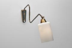 Fluted Brass Wall Lamp with Swing Arm Denmark 1950s - 4753996