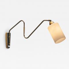 Fluted Brass Wall Lamp with Swing Arm Denmark 1950s - 4764749