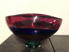 Fluvio Bianconi Vibrant red blue and green murano glass bowl by Fluvio Bianconi - 1172972