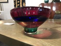 Fluvio Bianconi Vibrant red blue and green murano glass bowl by Fluvio Bianconi - 1172976