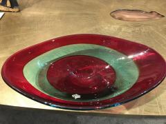 Fluvio Bianconi Vibrant red blue murano glass bowl by Fluvio Bianconi - 1172970