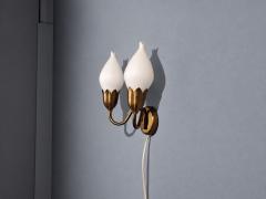 Fog M rup Danish Modern Double Wall Light Brass Glass Denmark 1950s - 4804395