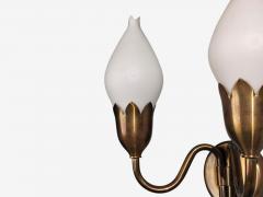 Fog M rup Danish Modern Double Wall Light Brass Glass Denmark 1950s - 4804399