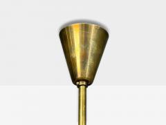 Fog M rup Tulip Chandelier Opal Glass Brass Denmark 1950s - 4762066