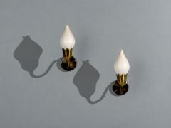Fog M rup Wall Lights Brass Glass Denmark 1950s - 4791101