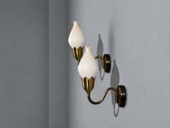 Fog M rup Wall Lights Brass Glass Denmark 1950s - 4791102