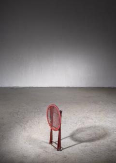 Foldable red metal stool Germany 1920s - 2918342