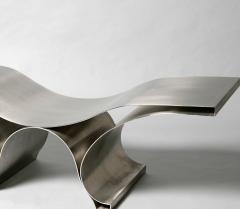 Folded steel bench in the manner of Maria Pergay - 3121732