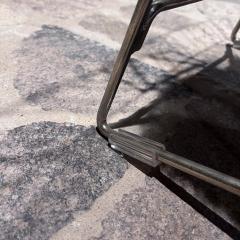 Folding Brass Side Chair Furry Gray Faux Lambskin - 3480751