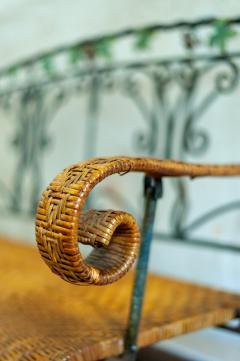Folding Iron and Bamboo Bench 1950s - 4364951