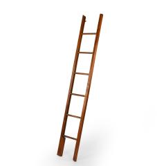 Folding Walnut Library Pole ladder - 4307416