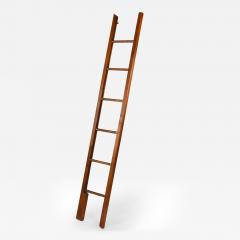 Folding Walnut Library Pole ladder - 4309916
