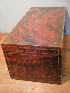 Folk Art Decorated Large Document Box Antique New England Americana - 2124634