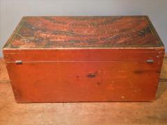 Folk Art Decorated Large Document Box Antique New England Americana - 2124635