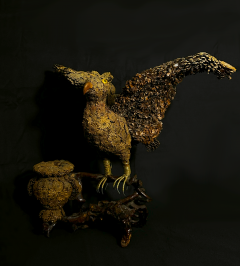 Folk Art Eagle Urn Sculpture - 4349273