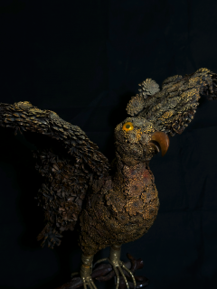 Folk Art Eagle Urn Sculpture - 4349275