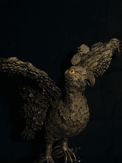 Folk Art Eagle Urn Sculpture - 4349305