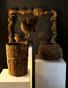 Folk Art Eagle Urn Sculpture - 4349306