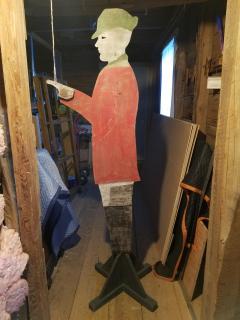 Folk Art Fox Hunting Huntsman Rifle Country Store Advertisement 1930s Rare - 1552548