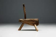 Folk Art Monoxylite Tripod Hearth Chair France 19th Century - 3484344